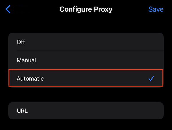 configurer proxy iphone