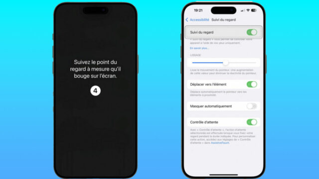 iOS 18 Suivi du regard iPhone