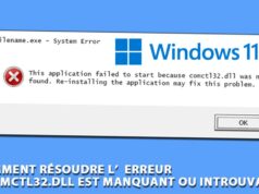 comctl32 dll erreur