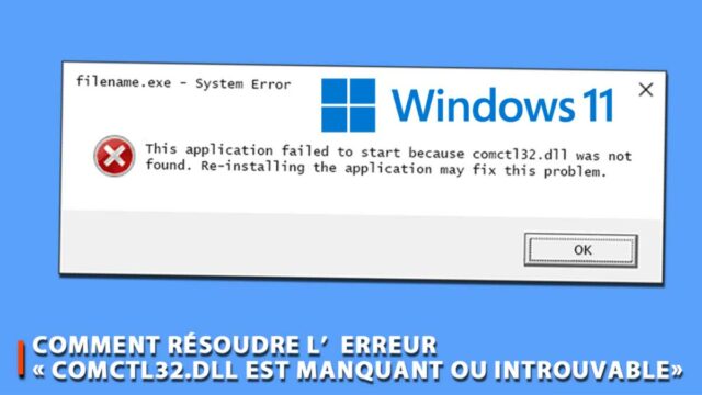 comctl32 dll erreur