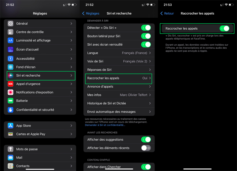 iOS 16 : comment raccrocher vos appels avec Siri