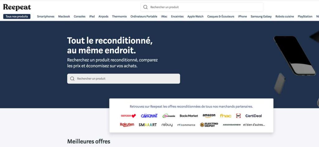  Le comparateur des produits reconditionnés : Reepeat.fr