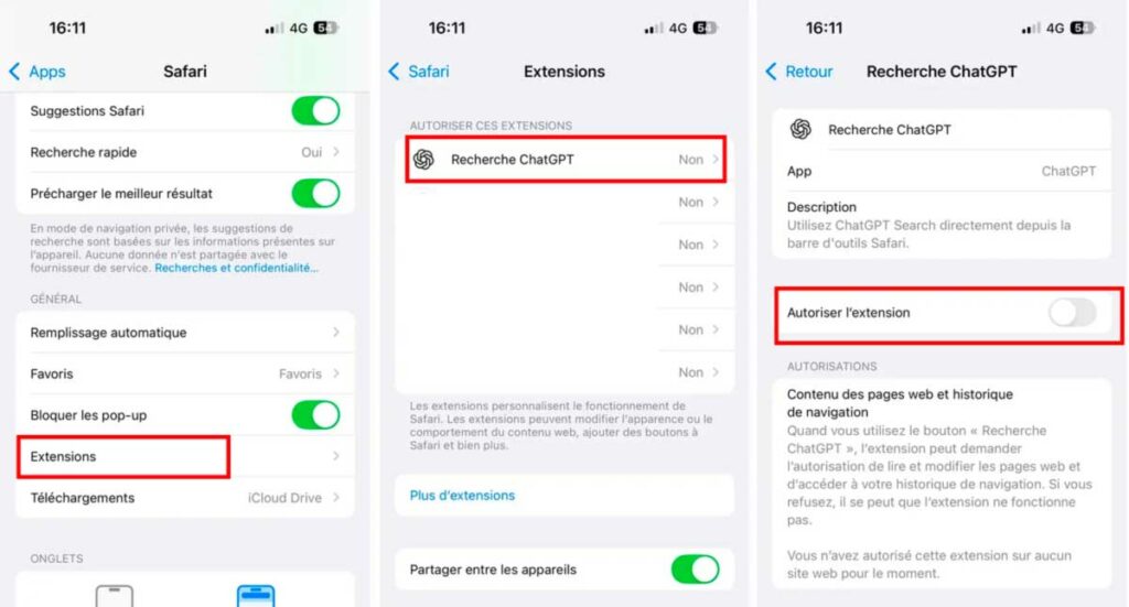 Configurez ChatGPT comme moteur de recherche par défaut dans Safari avec la nouvelle extension