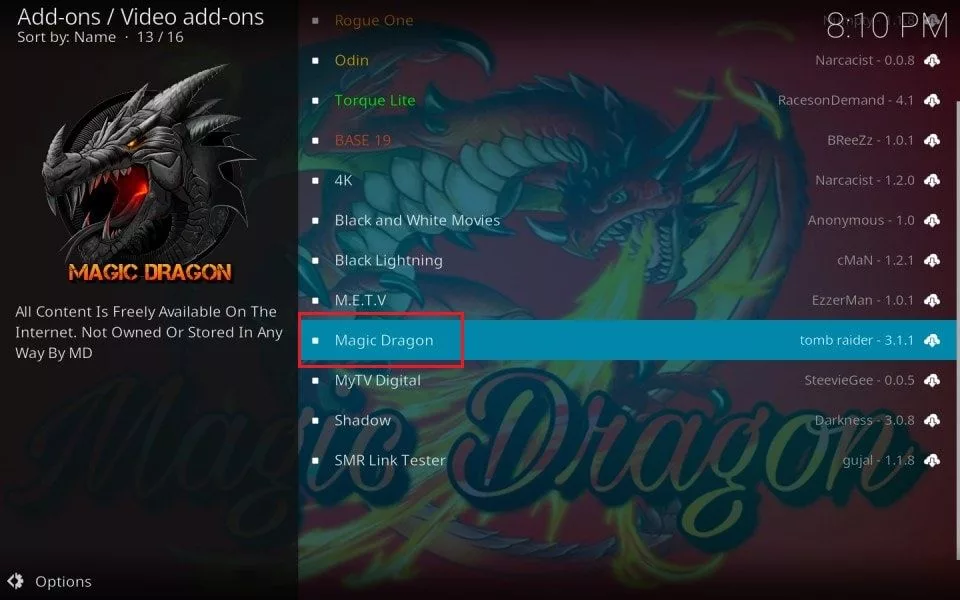 Magic Dragon kodi